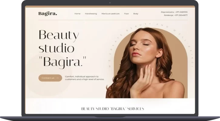 Hero carousel 3: WordPress website abonnement voorbeeld op laptop